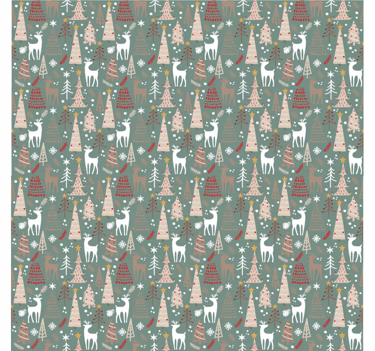 Papier peint noel motif forêt de noël - TenStickers