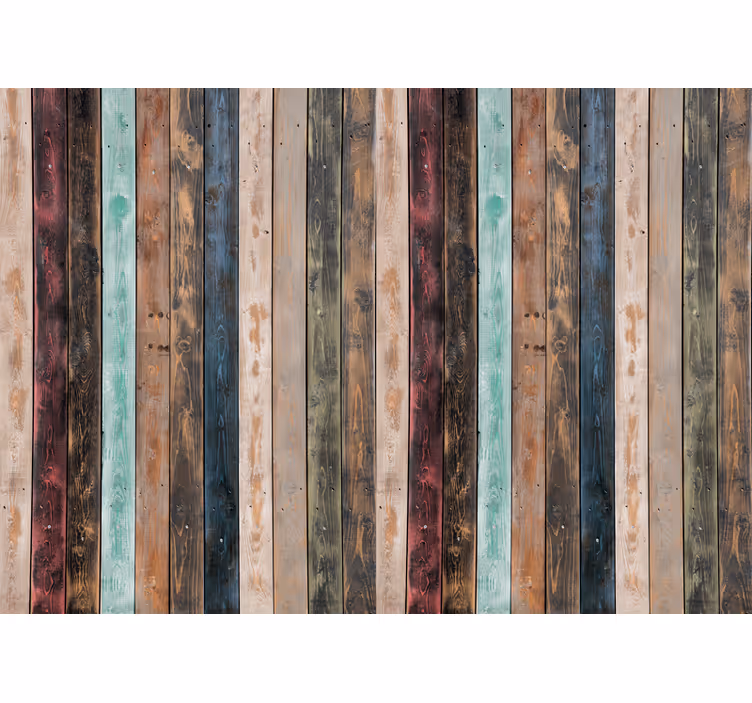 Papier peint ornemental lattes verticales colorées - TenStickers