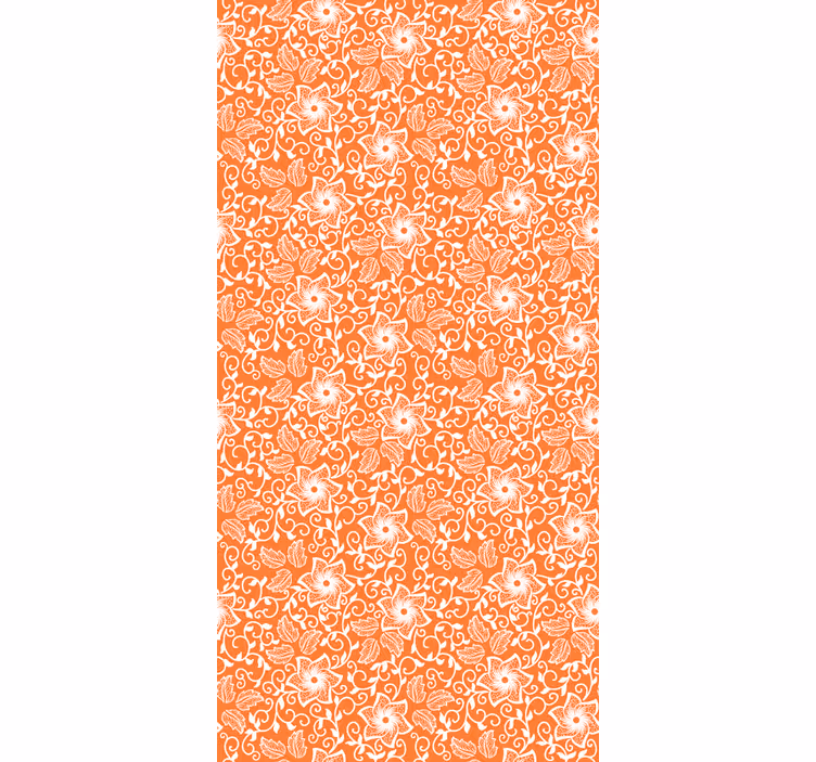 Papier peint floral motif paisley orange - TenStickers