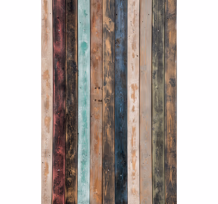 Papier peint ornemental planches verticales colorées - TenStickers