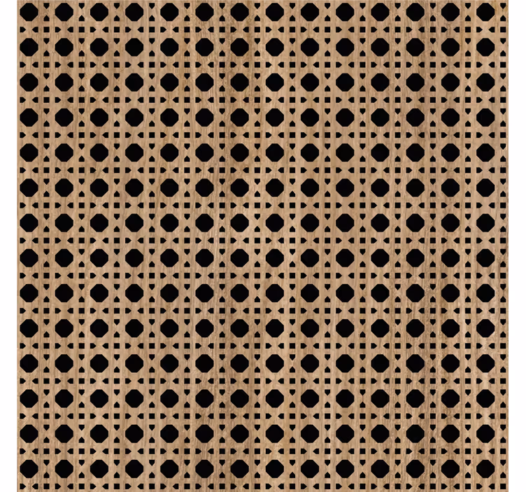 Papier peint chambre cannage marron - TenStickers