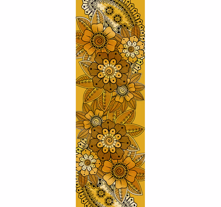 Papier peint fleurs style indien pailey - TenStickers