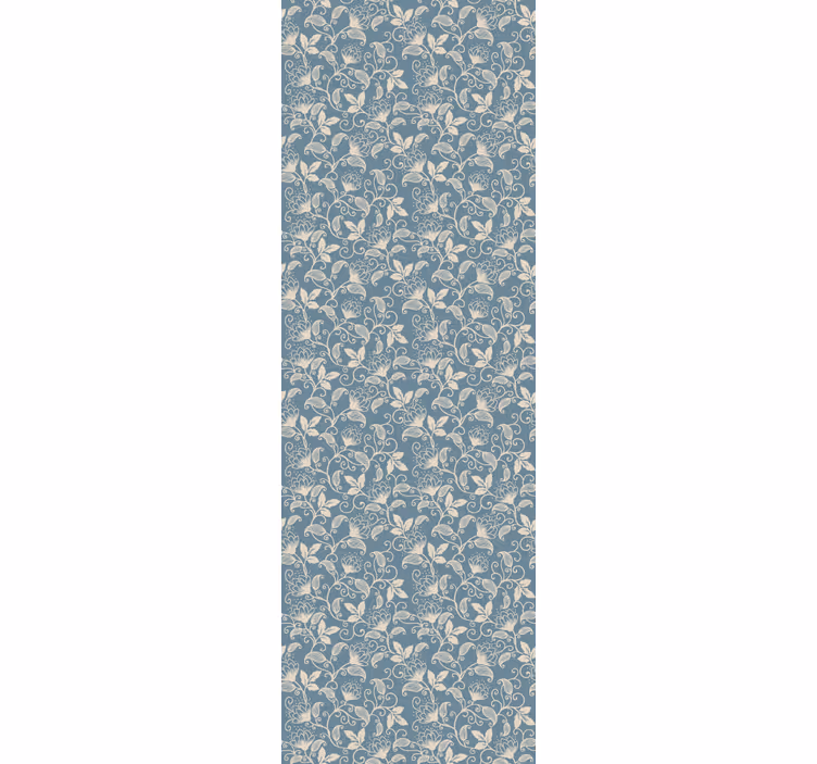 Papier peint ornemental motif éléments bleu et beige - TenStickers