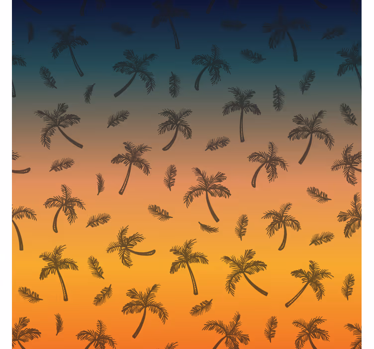 Papier peint ornemental scène de palmiers tropicaux - TenStickers
