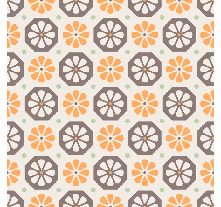 Papier peint ornemental motifs floraux accentués - TenStickers