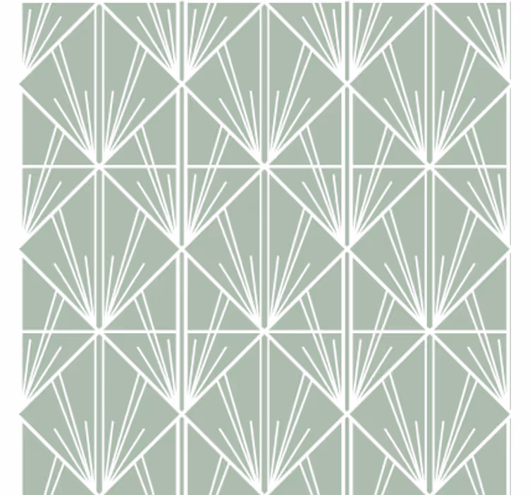 Papier peint salon art déco vert et blanc - TenStickers
