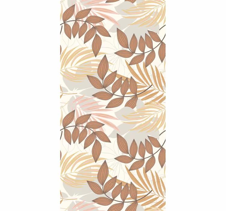 Papier peint feuilles couleurs douces et chaudes - TenStickers