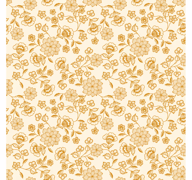 Papier peint salon motifs paisley orange floral - TenStickers