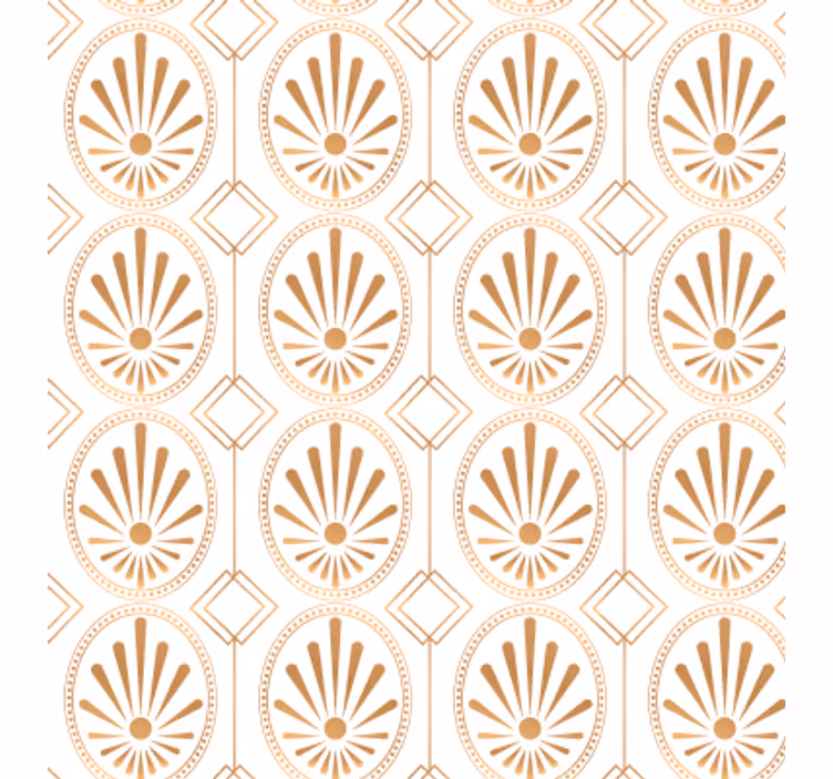 Papier peint motif art moderne blanc et doré - TenStickers