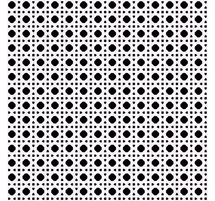 Papier peint motif cannage noir et blanc - TenStickers