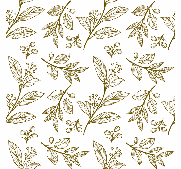 Papier peint chambre Écusson feuille Élégante - TenStickers