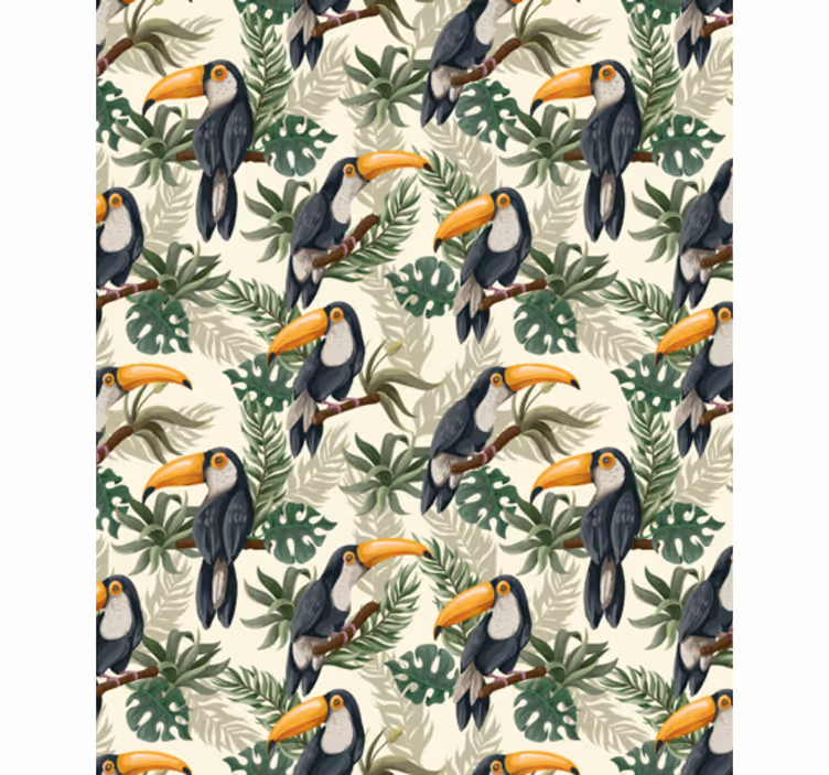 Papier peint animaux jungle de toucans - TenStickers