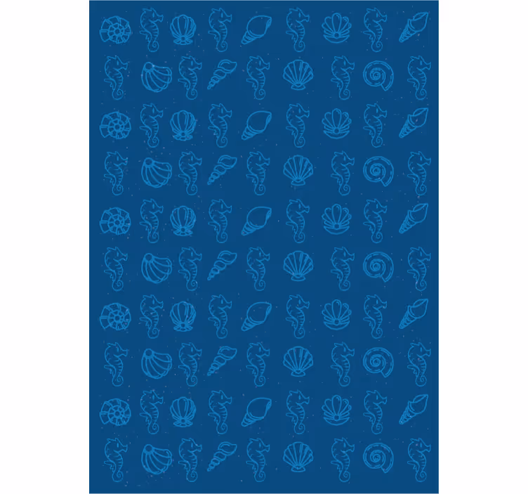 Papier peint animaux coquillages et hippocampes - TenStickers