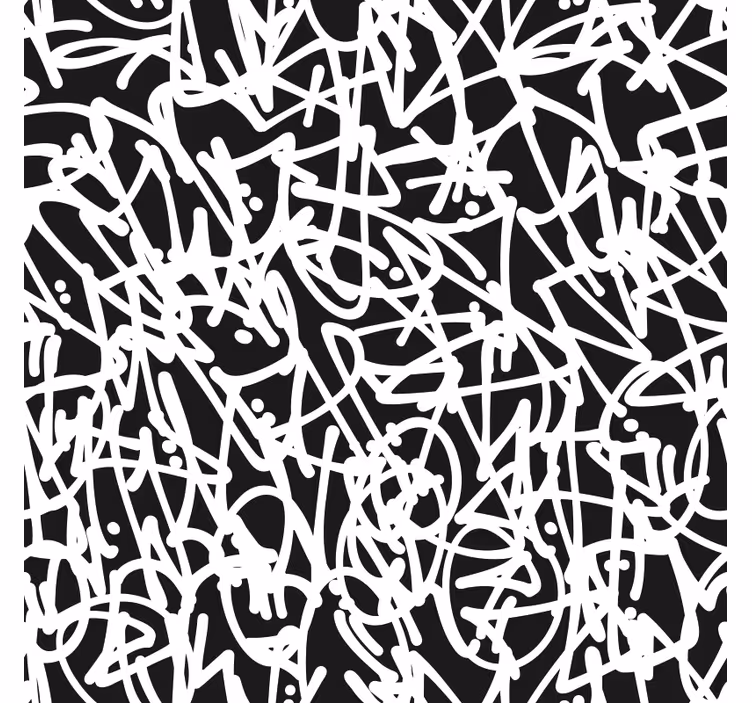 Papier peint chambre graffiti noir et blanc - TenStickers