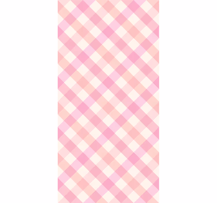 Papier peint motif carreaux roses - TenStickers