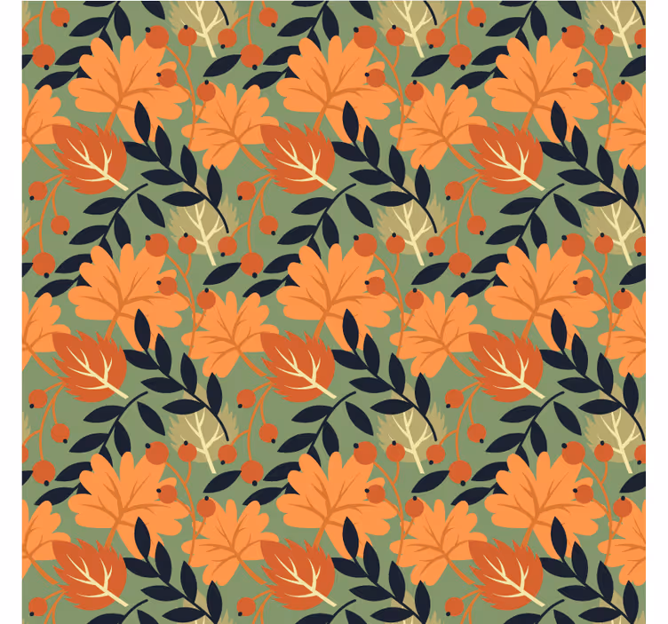 Papier peint motif grandes feuilles automnales - TenStickers