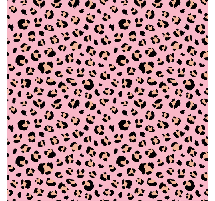 Papier peint animaux motif léopard aquarelle rose et noir - TenStickers