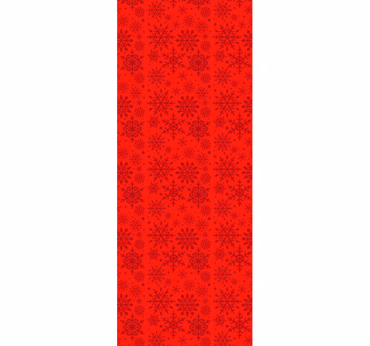 Papier peint noel flocons de neige rouges - TenStickers
