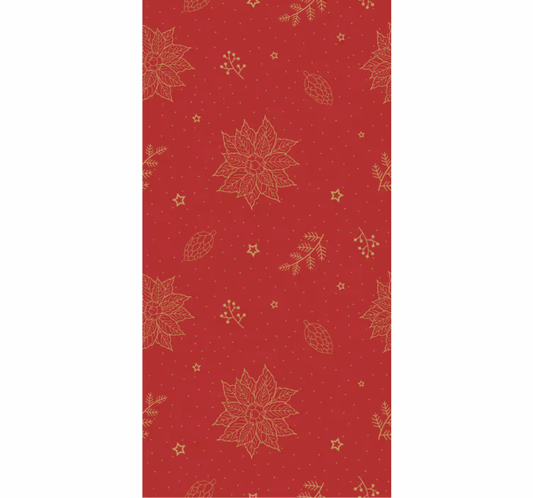Papier peint noel motif vintage fleurs - TenStickers
