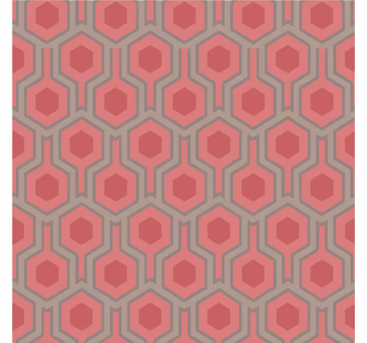 Papier peint bureau hexagones roses des années 70 - TenStickers