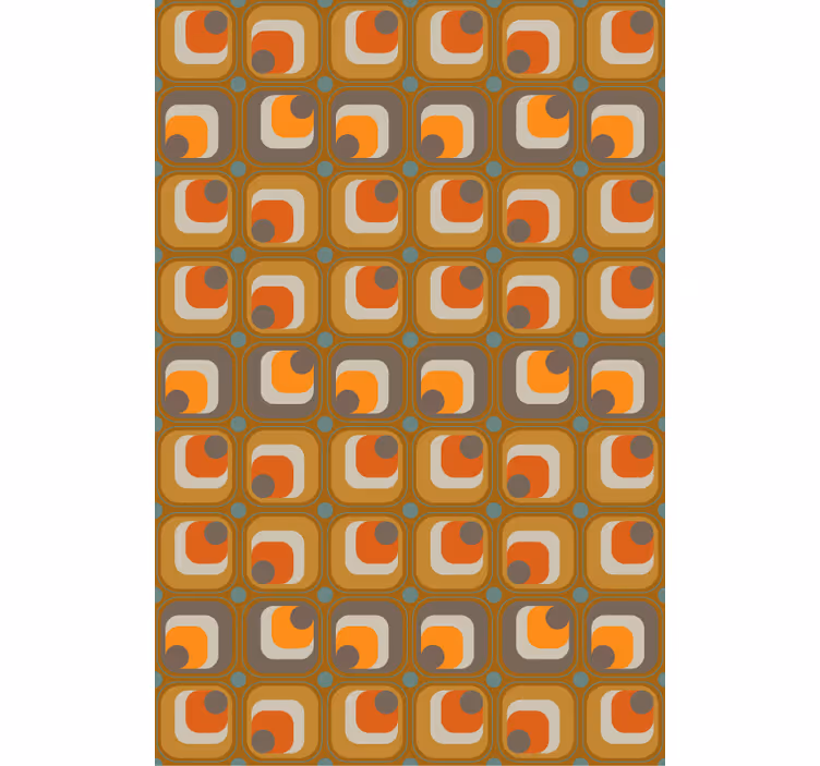 Papier peint bureau motif carrés rétro 70's - TenStickers