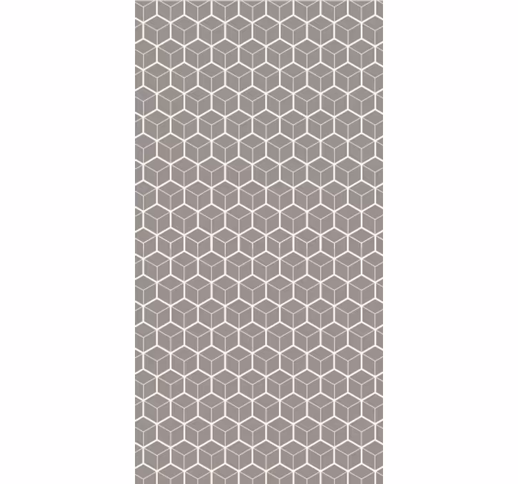 Papier peint bureau motif hexagonal gris et blanc - TenStickers