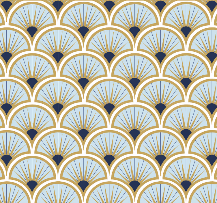 Papier peint bureau motif géométrique éventail - TenStickers