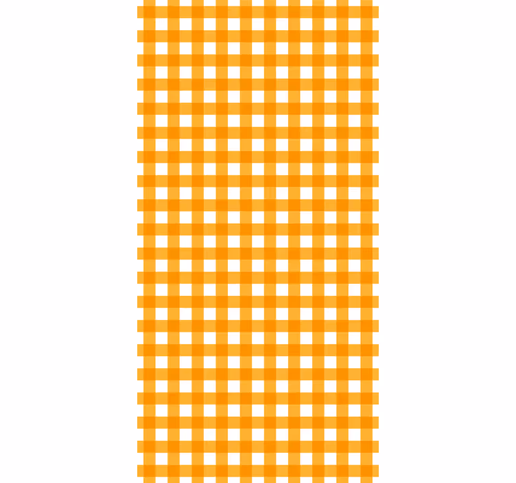 Papier peint couloir carrés orange et blancs - TenStickers