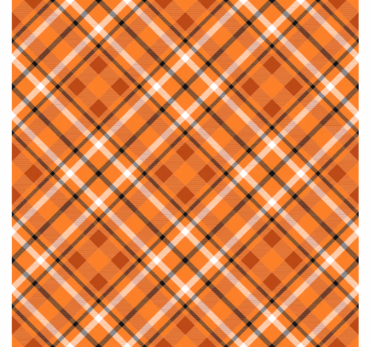 Papier peint couloir carrés orange à motifs marron - TenStickers