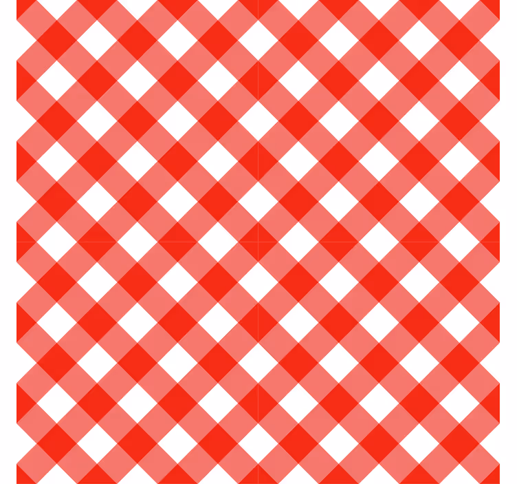 Papier peint couloir carreaux rouges et blancs - TenStickers