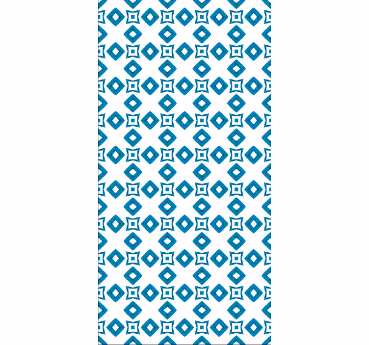 Papier peint couloir design losanges bleus géométriques - TenStickers
