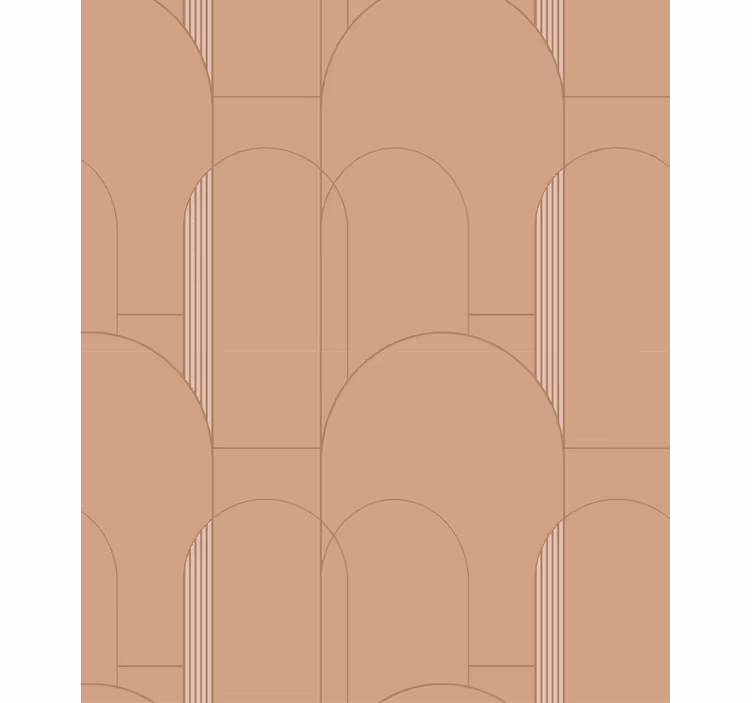 Papier peint salle à manger motif circulaire terracotta - TenStickers
