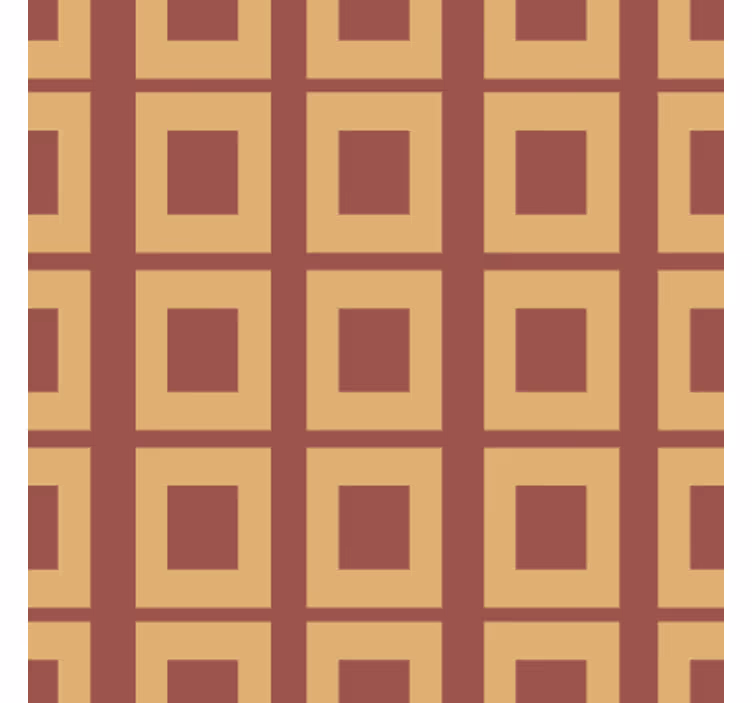 Papier peint salle à manger motifs géométriques carrés orange - TenStickers