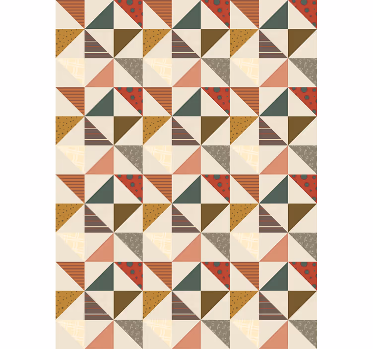 Papier peint salle à manger motif triangles patchwork - TenStickers