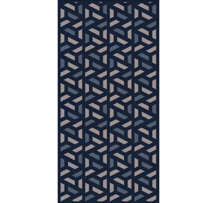 Papier peint salle à manger motif triangles bleu et gris - TenStickers