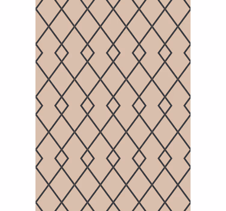 Papier peint salle à manger motif losanges beige géométrique - TenStickers