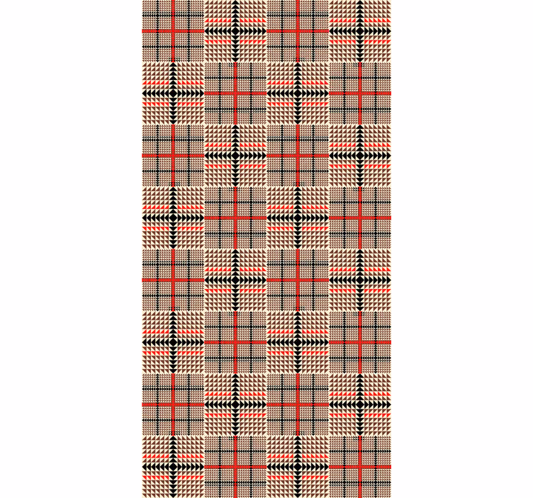 Papier peint salle à manger motif tartan marron - TenStickers