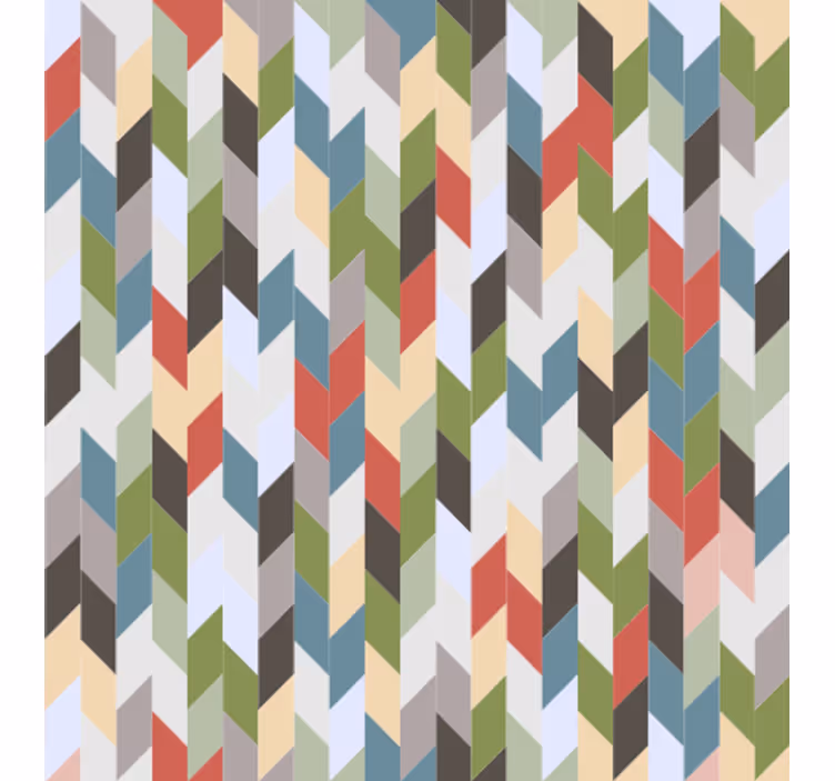 Papier peint géométrique motif chevrons multicolore - TenStickers