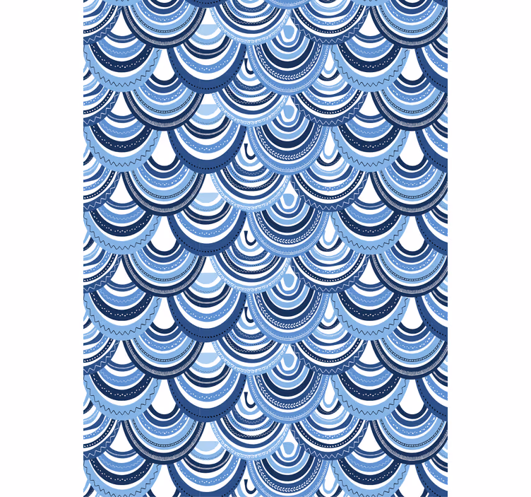 Papier peint géométrique motif vagues - TenStickers