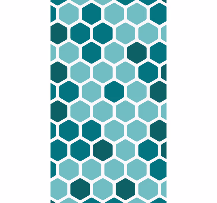 Papier peint géométrique motif alvéolaire vert - TenStickers