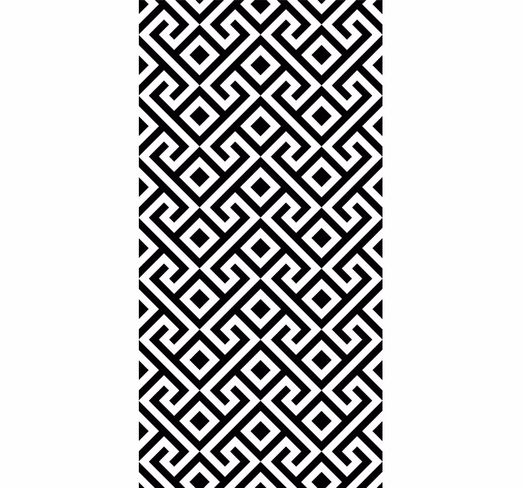 Papier peint géométrique motif noir et blanc audacieux - TenStickers