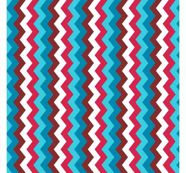 Papier peint géométrique motif vagues en zigzag - TenStickers