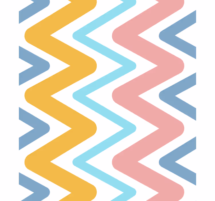 Papier peint géométrique concept zigzag Énergique - TenStickers