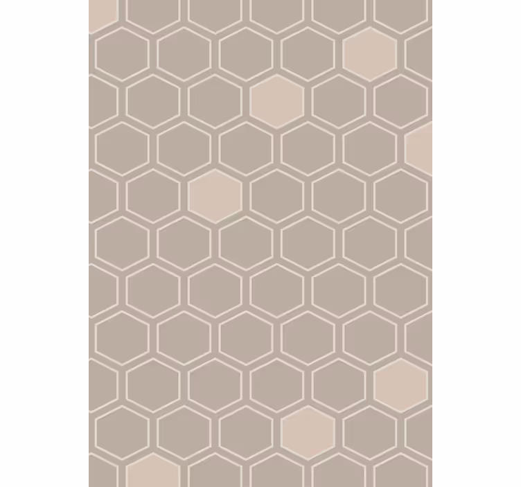 Papier peint géométrique hexagone beige motif - TenStickers