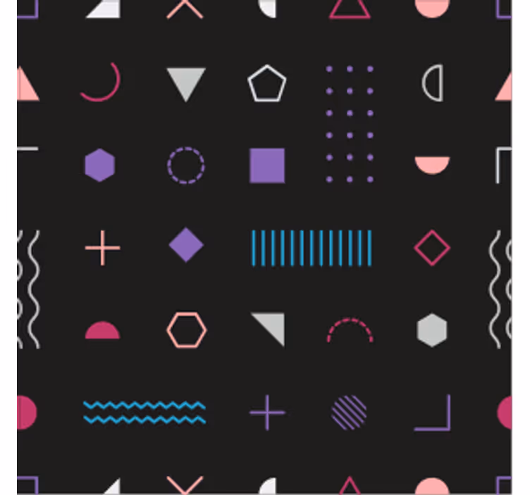 Papier peint géométrique formes ludiques - TenStickers