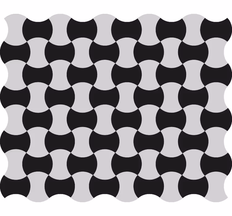 Papier peint géométrique courbes noires et blanches - TenStickers