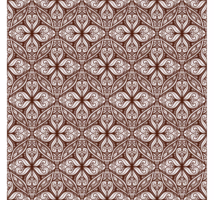 Papier peint vintage motif floral marron - TenStickers