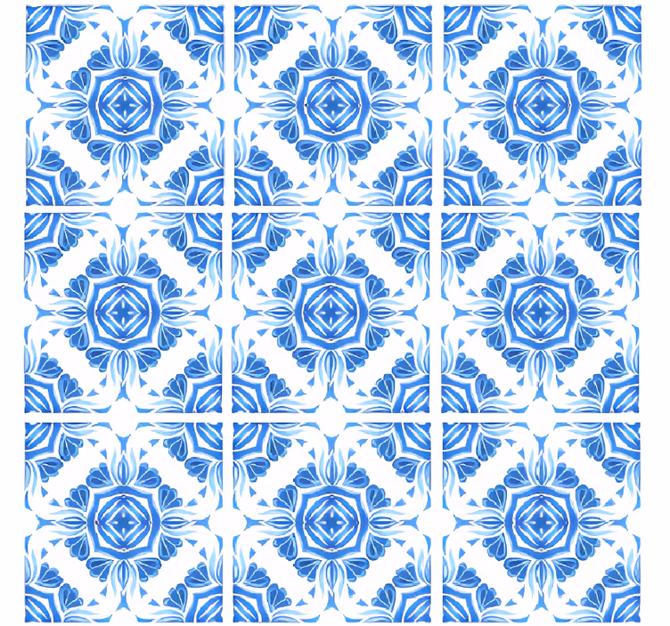 Papier peint imitation pierres motif bleu classique - TenStickers