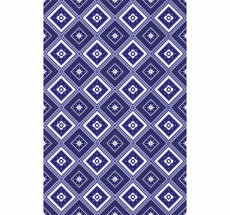 Papier peint carrelage motif diamant bleu - TenStickers