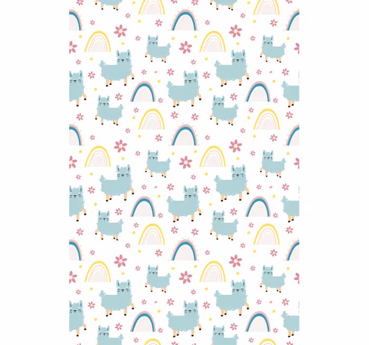 Papier peint chambre enfant motif moutons licornes amusant - TenStickers